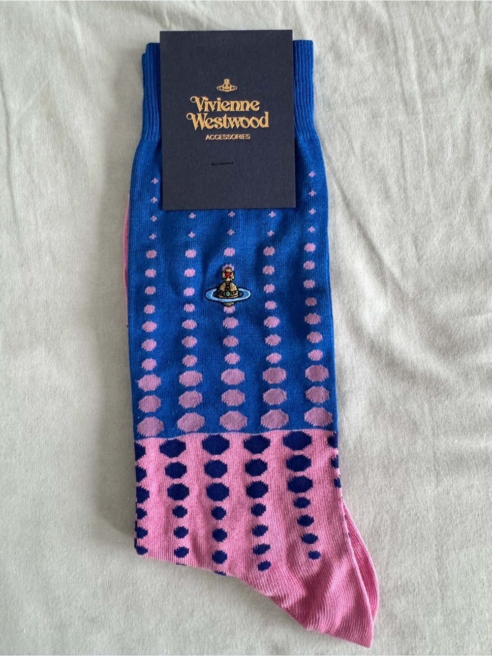 Vivienne Westwood Blue and Pink Dot-Pattern Men’s Socks